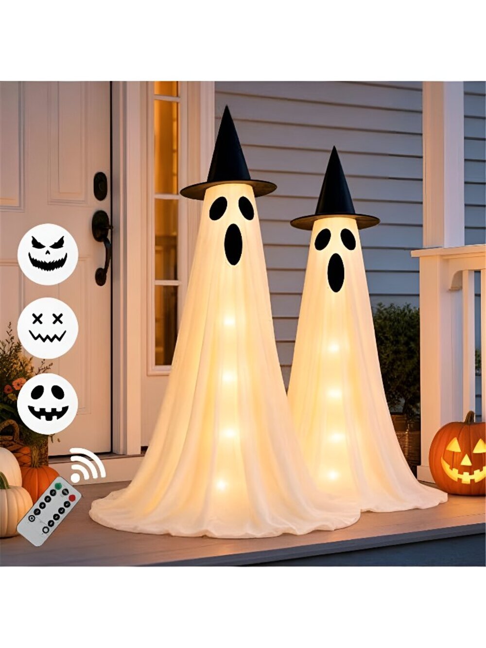 2‑Pack 63" Halloween Decorations Outdoor Indoor with Remote Control
